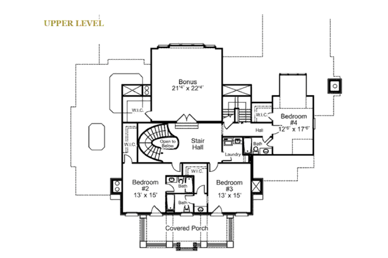 Dream House Plan - Floor Plan - Upper Floor for Classical House Plan #429-47 - 5 bed, 5 bath