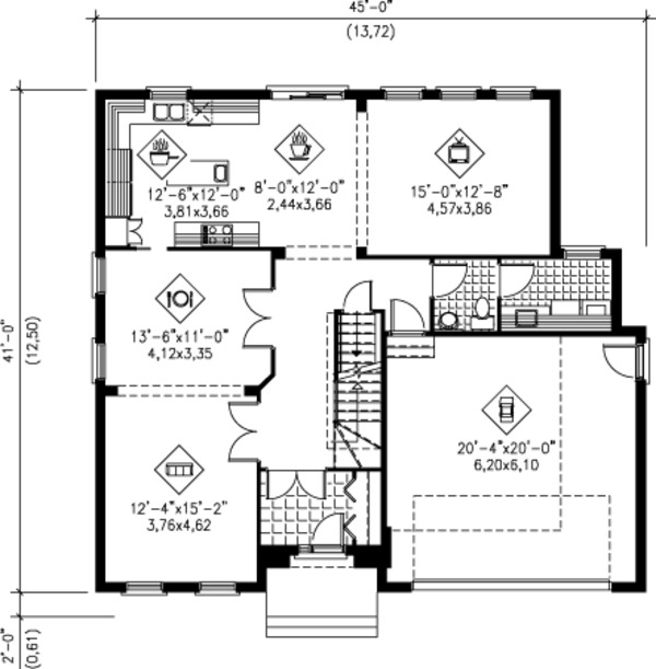 Colonial Floor Plan - Main Floor Plan #25-4223