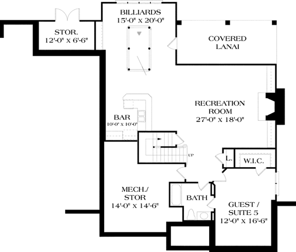 Architectural House Design - Country Floor Plan - Lower Floor Plan #453-170