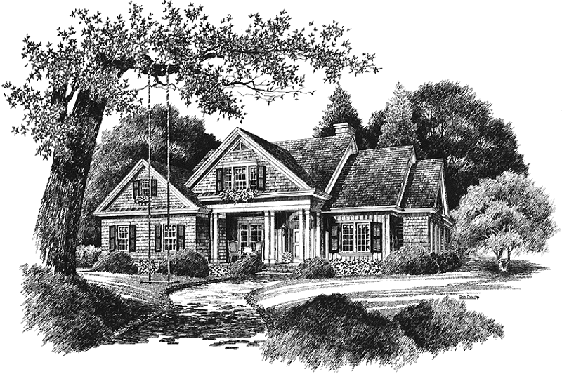 Home Plan - Exterior - Front Elevation 3 for Country House Plan #429-86 - 4 bed, 3 bath