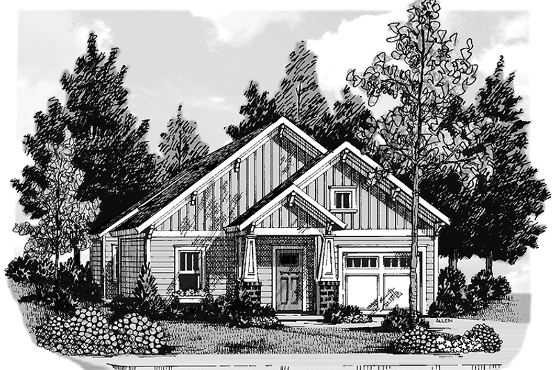 Home Plan - Exterior - Front Elevation 3 for Craftsman House Plan #927-299 - 2 bed, 2 bath