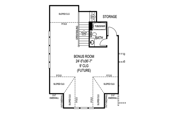 Floor Plan - Upper Floor for Contemporary House Plan #11-272 - 3 bed, 3.5 bath