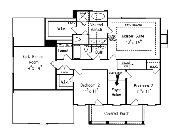 House Plan Design - Classical Floor Plan - Upper Floor Plan #927-277