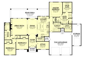 Floor Plan - Main Floor for European House Plan #430-154 - 3 bed, 2 bath