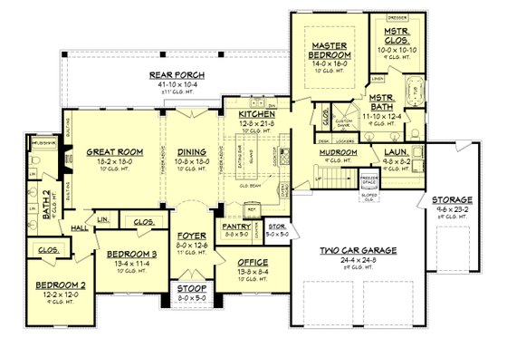 Floor Plan - Main Floor for European House Plan #430-154 - 3 bed, 2 bath