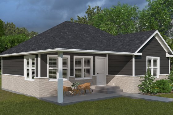 Exterior - Front Elevation 3 for Craftsman House Plan #1060-341 - 2 bed, 1 bath