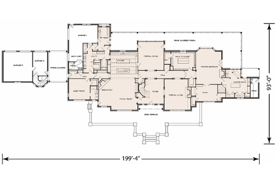 Floor Plan - Main Floor for European House Plan #140-156 - 5 bed, 6 bath