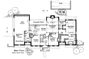 Floor Plan - Main Floor for Colonial House Plan #310-108 - 4 bed, 3.5 bath