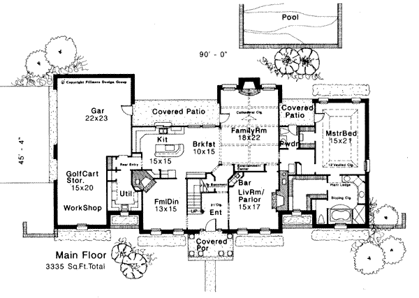 Colonial Floor Plan - Main Floor Plan #310-108