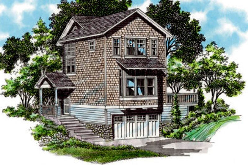 Architectural House Design - Craftsman Exterior - Front Elevation Plan #48-438