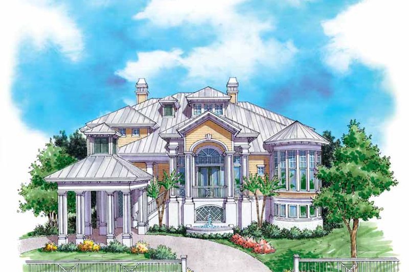 Dream House Plan - Mediterranean Exterior - Front Elevation Plan #930-135