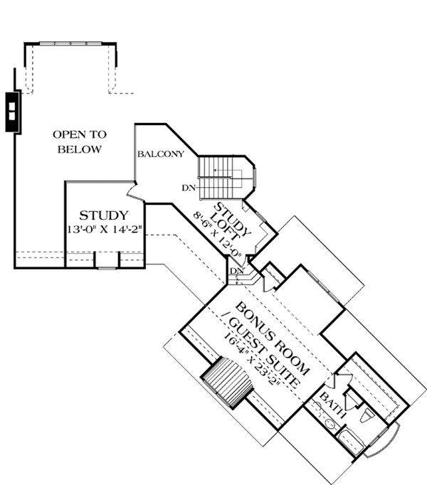 Architectural House Design - European Floor Plan - Upper Floor Plan #453-594