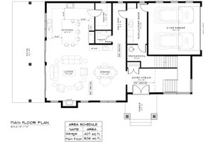 Floor Plan - Main Floor for European House Plan #1101-16 - 4 bed, 3.5 bath