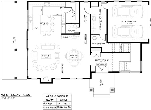 European Floor Plan - Main Floor Plan #1101-16