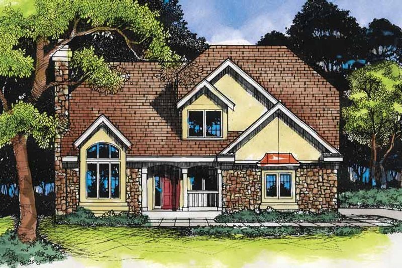 Dream House Plan - European Exterior - Front Elevation Plan #320-518