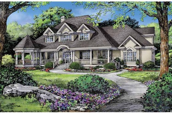 Exterior - Front Elevation 3 for Victorian House Plan #929-823 - 4 bed, 4 bath