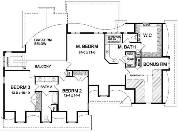 Home Plan - Colonial Floor Plan - Upper Floor Plan #328-429