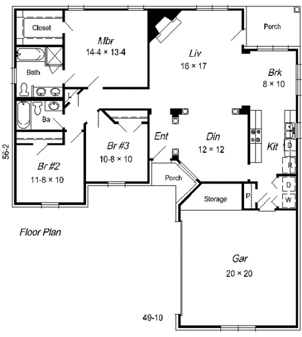 European Floor Plan - Main Floor Plan #329-188
