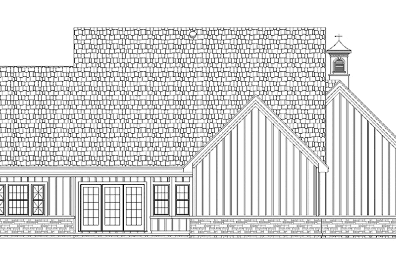 Home Plan - Exterior - Rear Elevation for Country House Plan #45-509 - 3 bed, 2.5 bath