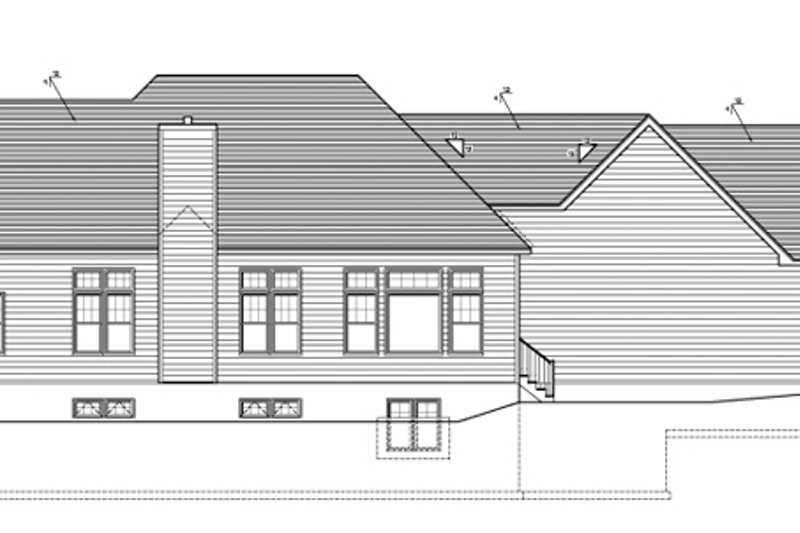Home Plan - Exterior - Rear Elevation for Ranch House Plan #1010-85 - 2 bed, 2.5 bath