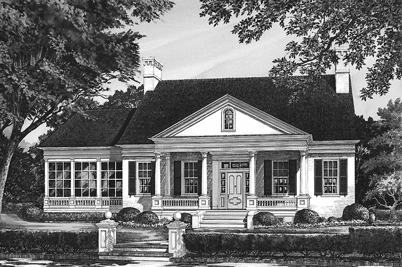 Home Plan - Exterior - Front Elevation 5 for Classical House Plan #137-315 - 4 bed, 3.5 bath