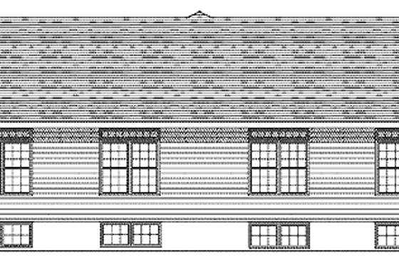 Exterior - Rear Elevation for Ranch House Plan #70-1390 - 4 bed, 4 bath