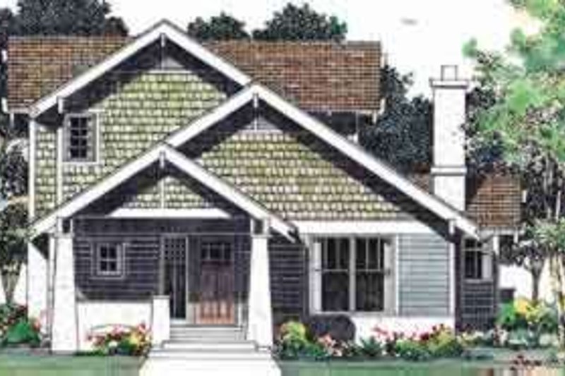 Home Plan - Bungalow Exterior - Front Elevation Plan #72-462