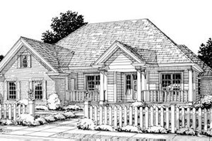 Cottage Exterior - Front Elevation Plan #20-1362