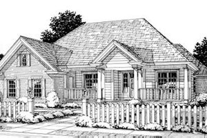 Cottage Exterior - Front Elevation Plan #20-1362