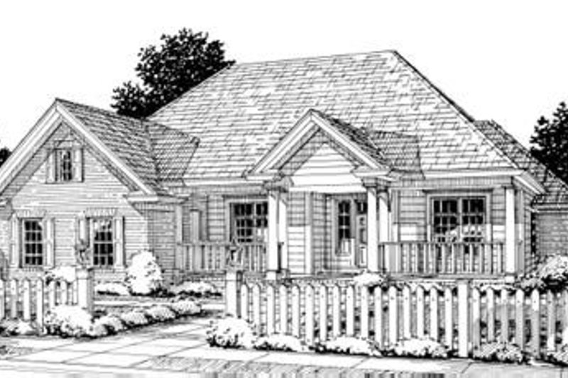 House Blueprint - Cottage Exterior - Front Elevation Plan #20-1362