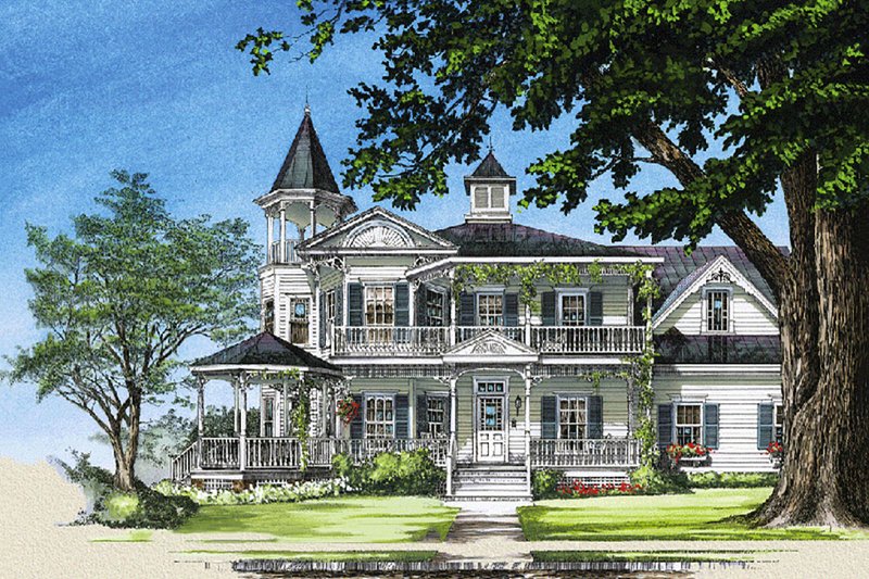 Architectural House Design - Exterior - Front Elevation 4 for Victorian House Plan #137-249 - 4 bed, 3.5 bath