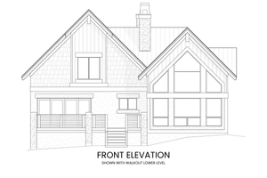 Exterior - Front Elevation 3 for Cabin House Plan #1108-9 - 3 bed, 2.5 bath