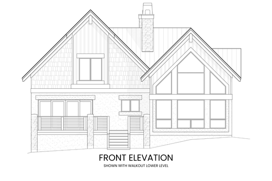 Exterior - Front Elevation 3 for Cabin House Plan #1108-9 - 3 bed, 2.5 bath