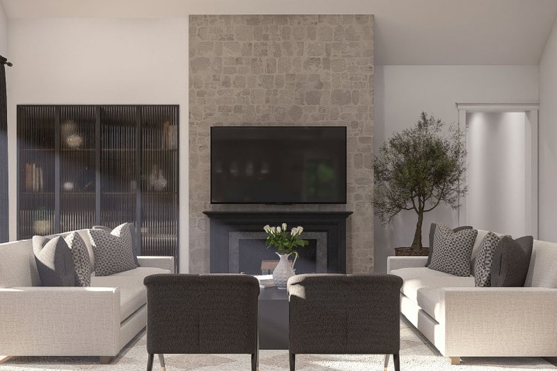 Home Plan - Interior - Family Room 1 for Beach House Plan #455-820 - 2 bed, 2.5 bath