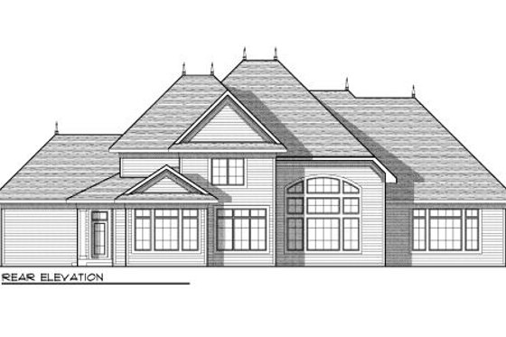 Exterior - Rear Elevation for European House Plan #70-960 - 4 bed, 3.5 bath