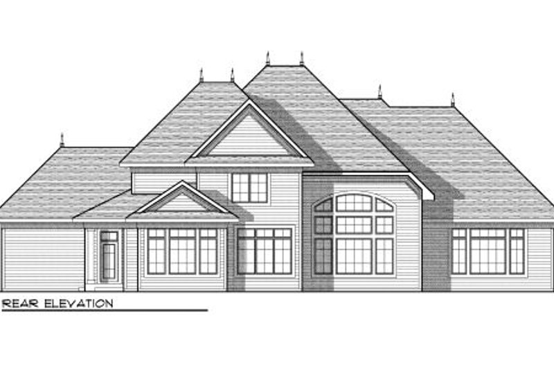Home Plan - Exterior - Rear Elevation for European House Plan #70-960 - 4 bed, 3.5 bath
