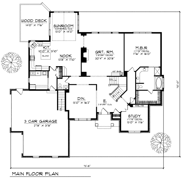Dream House Plan - Traditional Floor Plan - Main Floor Plan #70-527
