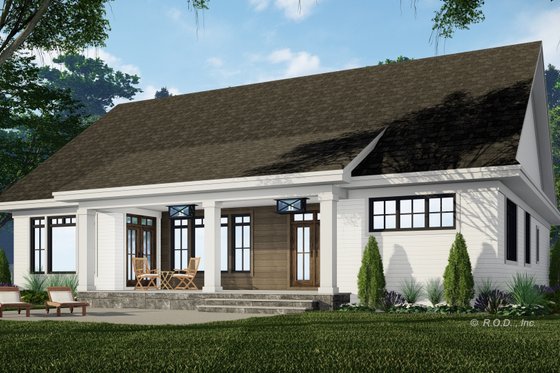 Exterior - Rear Elevation 2 for Farmhouse House Plan #51-1231 - 3 bed, 2.5 bath