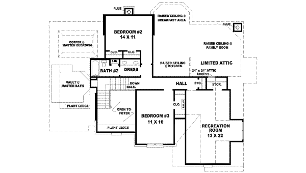 European Floor Plan - Upper Floor Plan #81-1008