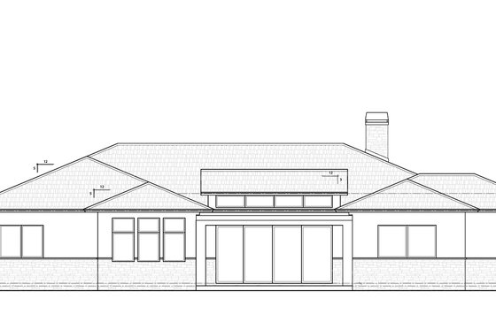 Exterior - Rear Elevation for Contemporary House Plan #938-146 - 3 bed, 3.5 bath