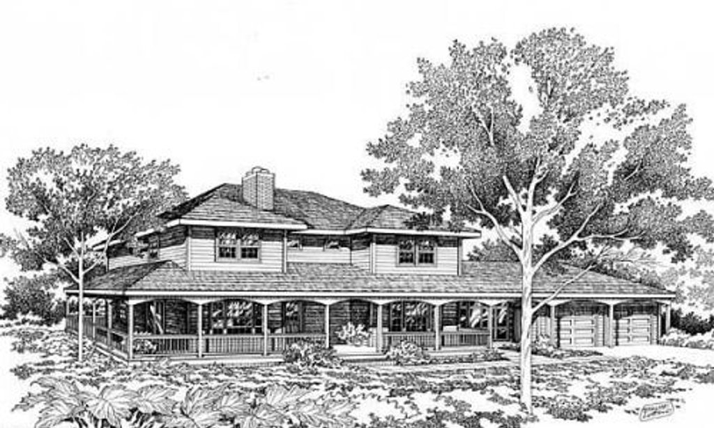 Exterior - Front Elevation 2 for Country House Plan #312-765 - 4 bed, 2.5 bath