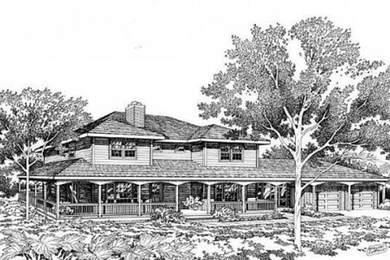 Exterior - Front Elevation 2 for Country House Plan #312-765 - 4 bed, 2.5 bath