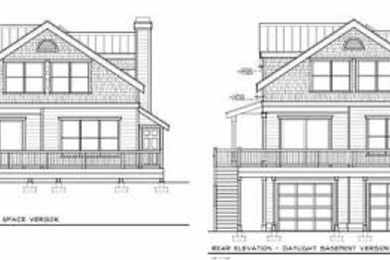 House Plan Design - Exterior - Rear Elevation for Bungalow House Plan #100-213 - 5 bed, 4 bath