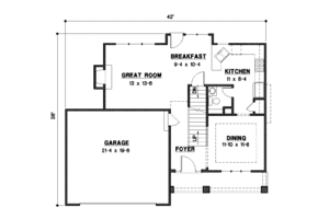 Floor Plan - Main Floor for Traditional House Plan #67-870 - 3 bed, 2.5 bath
