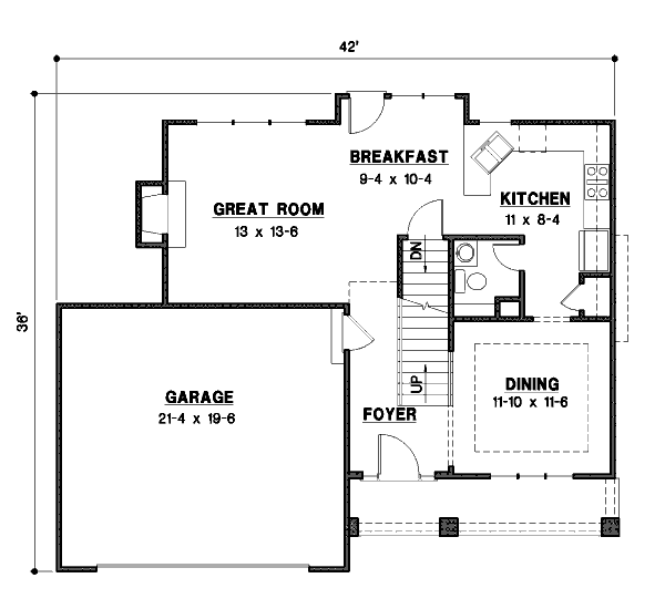Traditional Floor Plan - Main Floor Plan #67-870