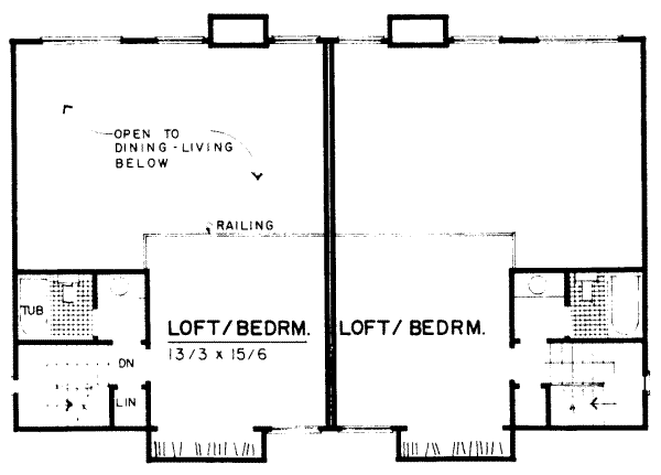 Modern Floor Plan - Upper Floor Plan #303-216