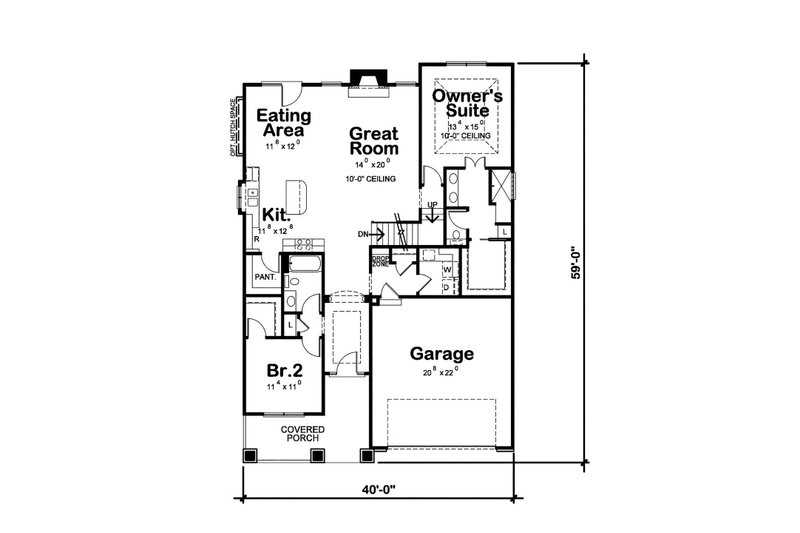 House Blueprint - Floor Plan - Main Floor for Craftsman House Plan #20-2415 - 5 bed, 4 bath