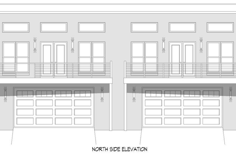 House Blueprint - Exterior - Front Elevation 3 for Southern House Plan #932-1400 - 2 bed, 4 bath