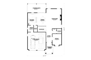 Floor Plan - Main Floor for Farmhouse House Plan #1112-4 - 4 bed, 4 bath