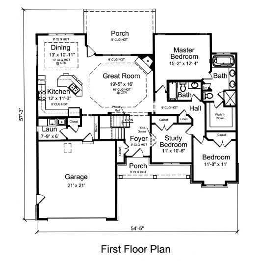 Cottage Style House Plan - 3 Beds 2 Baths 1718 Sq/Ft Plan #46-525 ...